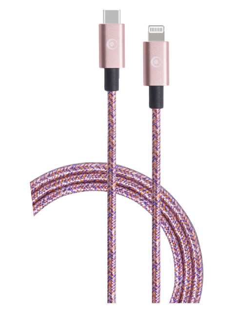BigBen USB-C uz Lightning austa materiāla vads, 2m