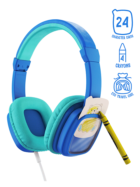 Planet Buddies Boy Wired Headphones DIY blue