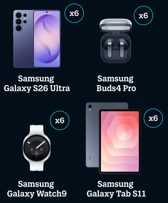 Samsung Galaxy S26 Ultra, Buds4 Pro, Galaxy Watch9 un Galaxy Tab S11